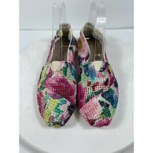 Toms Floral Crochet Classics Mesh Slip On Women's Size 6.5